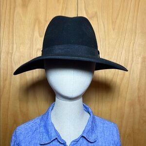 Wool Black Wide-Brim Hat